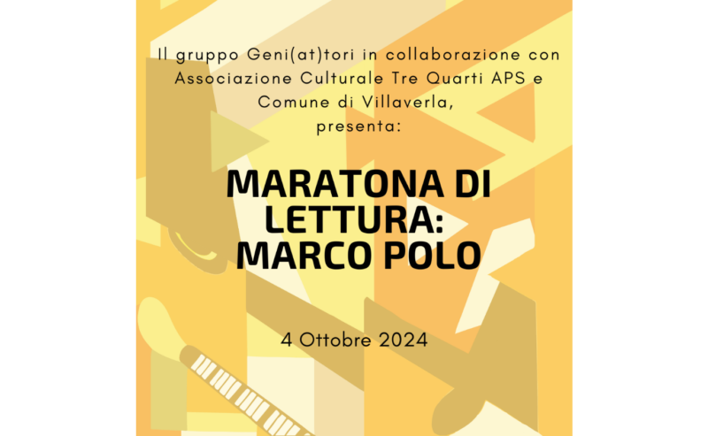 4 Ottobre 2024 – “Maratona di lettura” in collaborazione con Geni(at)tori